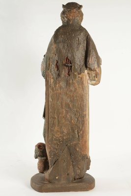 Wooden Sculpture of Saint Catherine in Walnut-WFS-744840