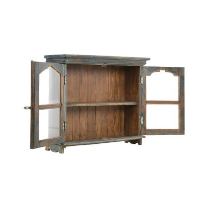 Wooden Showcase with Blue Patina-NQ-1141952