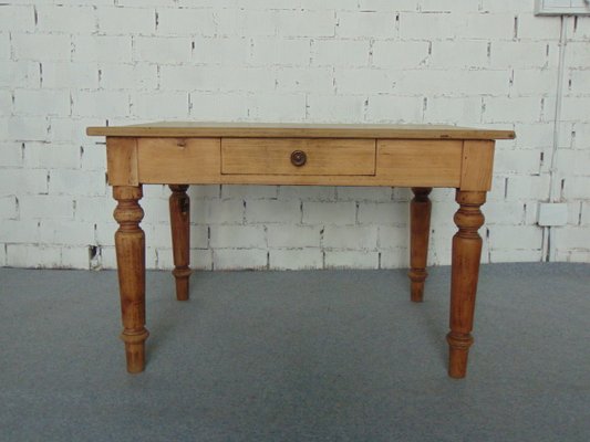 Wooden Side Table With Drawer, 1930s-GZF-1317005