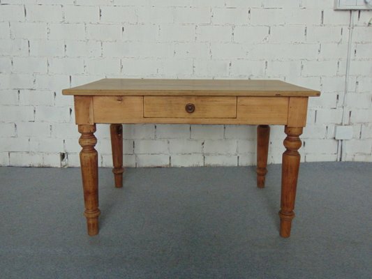 Wooden Side Table With Drawer, 1930s-GZF-1317005