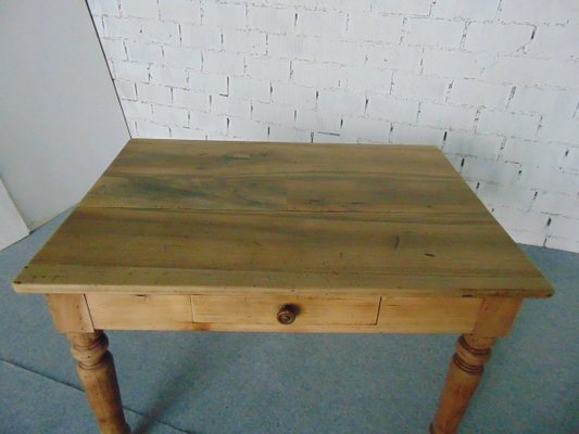 Wooden Side Table With Drawer, 1930s-GZF-1317005