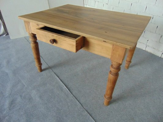 Wooden Side Table With Drawer, 1930s-GZF-1317005