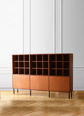 Wooden Sideboard with Shelves and Counters, Italy, 1960s-MNF-1704584