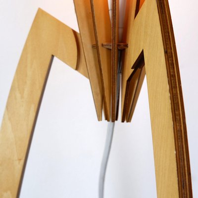 Wooden Slats Table Lamp in the style of by Juicy Salif by Starck-NYF-2018829