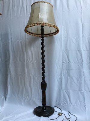 Wooden Spiral Floor Lamp, 1940s-WQQ-668087