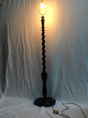 Wooden Spiral Floor Lamp, 1940s-WQQ-668087