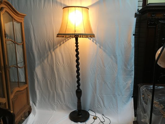 Wooden Spiral Floor Lamp, 1940s-WQQ-668087