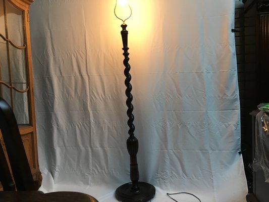 Wooden Spiral Floor Lamp, 1940s-WQQ-668087