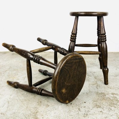 Wooden Stool with Twisted Legs-LCQ-1331055