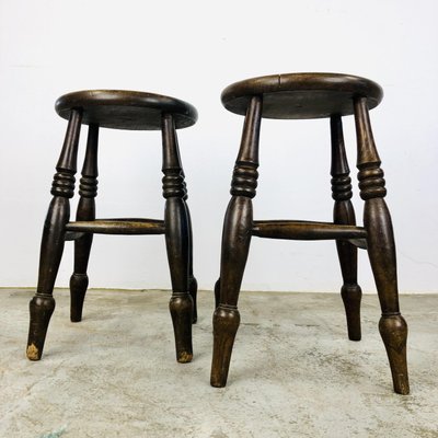 Wooden Stool with Twisted Legs-LCQ-1331055