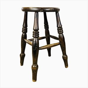 Wooden Stool with Twisted Legs-LCQ-1331055