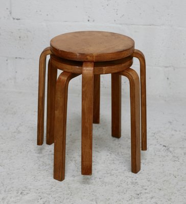 Wooden Stools attributed to Alvar Aalto, 1970s, Set of 2-MAO-1723203