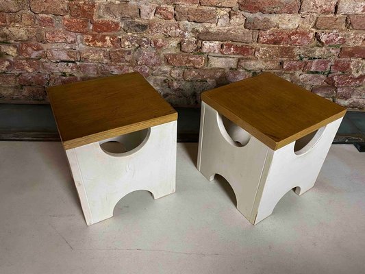 Wooden Stools attributed to Ettore Sottsass for Poltronova, Italy, 1963, Set of 2-OHF-1803979