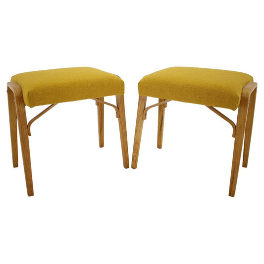 Wooden Stools, Former Czechoslovakia, 1960s, Set of 2