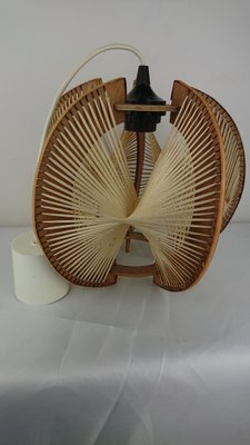 Wooden Suspension Lamp, 1960s-AJN-1441921