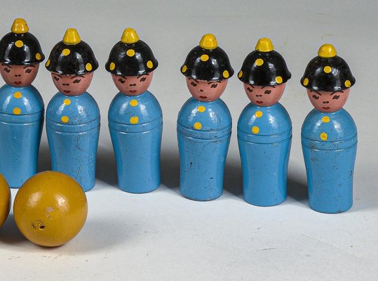 Wooden Toy Bowling Game from Gurman Matelica, Italy, 1940s, Set of 12-RAQ-1406869