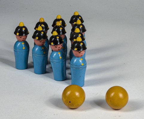 Wooden Toy Bowling Game from Gurman Matelica, Italy, 1940s, Set of 12-RAQ-1406869