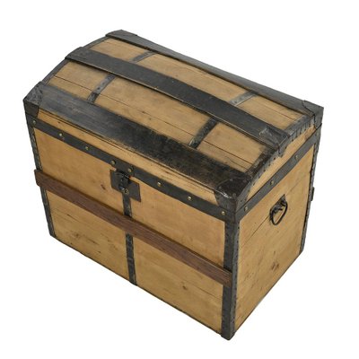 Wooden Transport Trunk with Steel Reinforcements-NQ-1729776