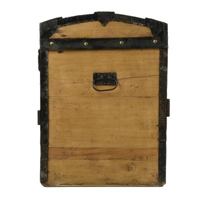 Wooden Transport Trunk with Steel Reinforcements-NQ-1729776