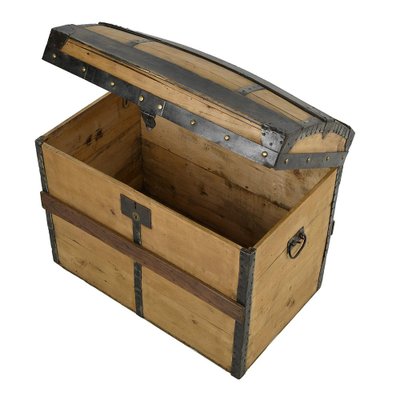 Wooden Transport Trunk with Steel Reinforcements-NQ-1729776