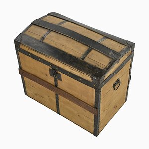 Wooden Transport Trunk with Steel Reinforcements-NQ-1729776