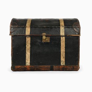 Wooden Travel Chest with Canvas Storage, 1920s-NQ-674351