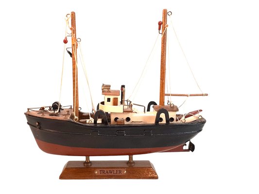 Wooden Trawler Boat Models, Set of 2-TCS-1264448