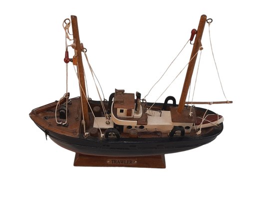 Wooden Trawler Boat Models, Set of 2-TCS-1264448