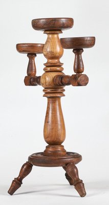 Wooden Trestle Candle Holder, 1900s, Italy-RAQ-829313