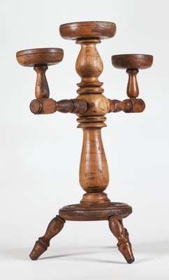 Wooden Trestle Candle Holder, 1900s, Italy-RAQ-829313