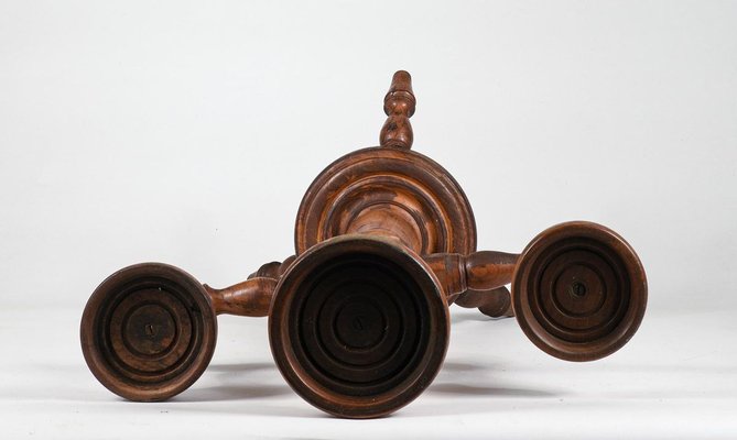 Wooden Trestle Candle Holder, 1900s, Italy-RAQ-829313