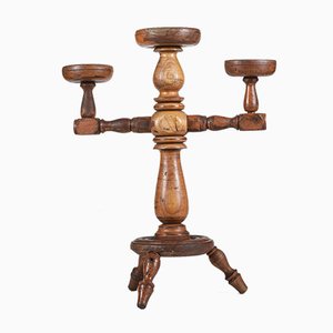 Wooden Trestle Candle Holder, 1900s, Italy-RAQ-829313