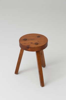 Wooden Tripod Stool in Dark Wood-QAC-2017188