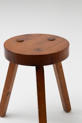 Wooden Tripod Stool in Dark Wood-QAC-2017188