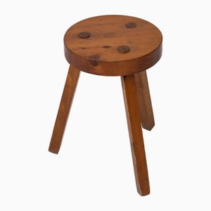 Wooden Tripod Stool in Dark Wood-QAC-2017188