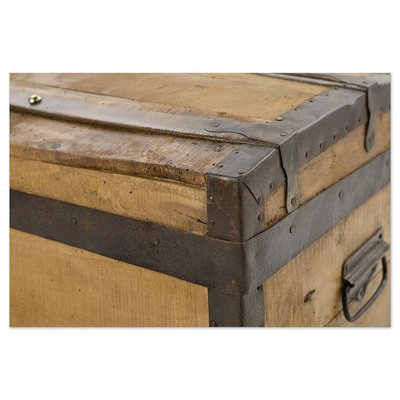 Wooden Trunk with Steel Reinforcement-NQ-1729779