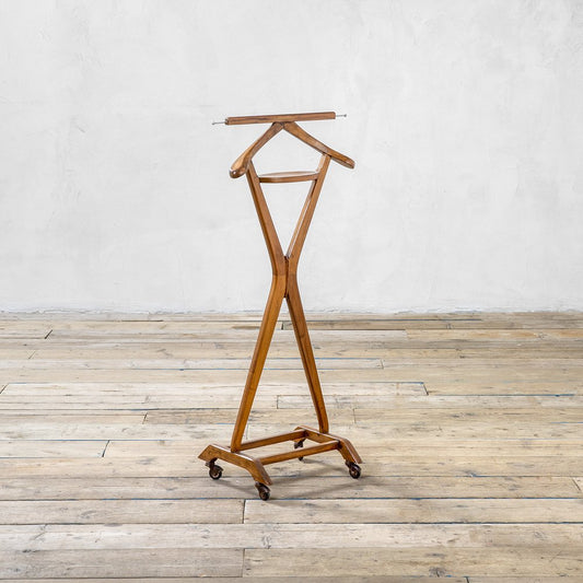 Wooden Valet Stand on Wheels by Ico Parisi for Fratelli Reguitti, 1950s