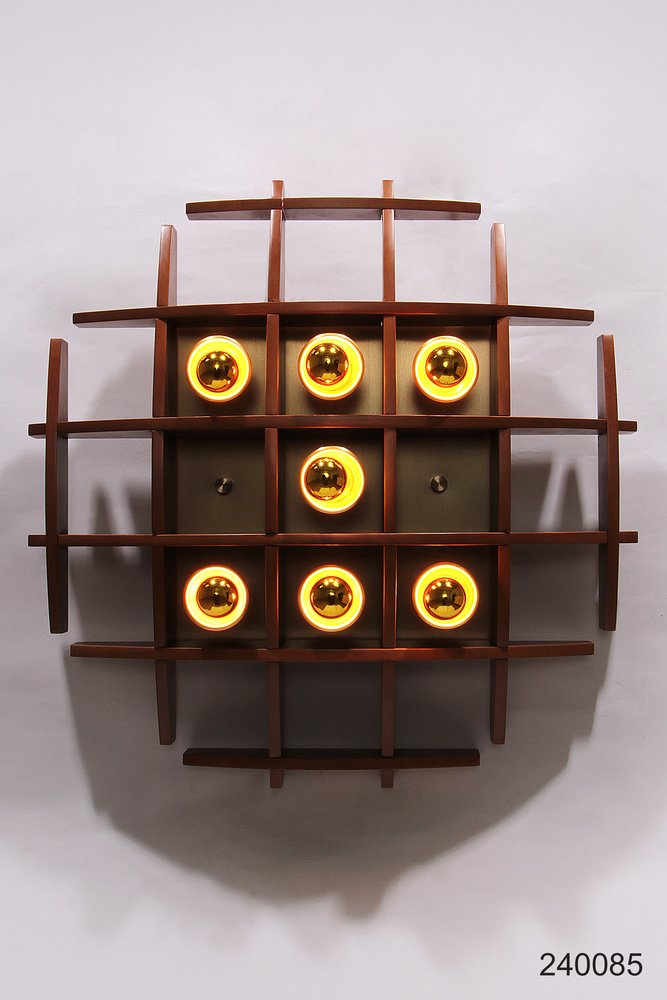 Wooden Wall Lamp by Angelo Brotto, 1960s