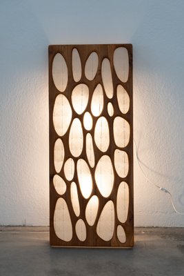 Wooden Wall Lamp Cherry and Rice Paper, 1980s-KNM-1771767