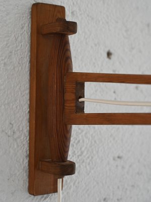 Wooden Wall Light with Adjustable Arm, 1960s-QWP-2035554