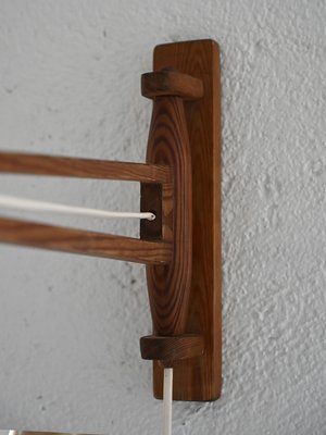 Wooden Wall Light with Adjustable Arm, 1960s-QWP-2035554