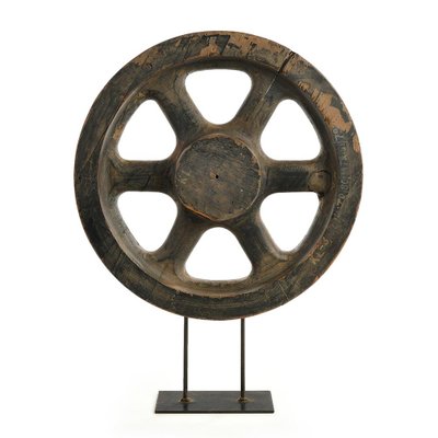 Wooden Wheel on Iron Base-NQ-922376