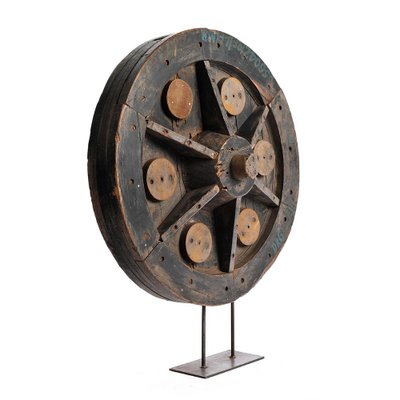 Wooden Wheel on Iron Base-NQ-922366