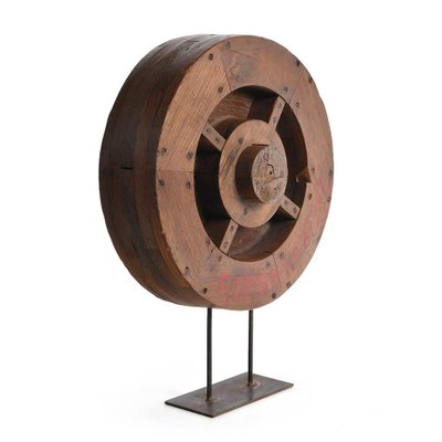 Wooden Wheel on Iron Base-NQ-922365