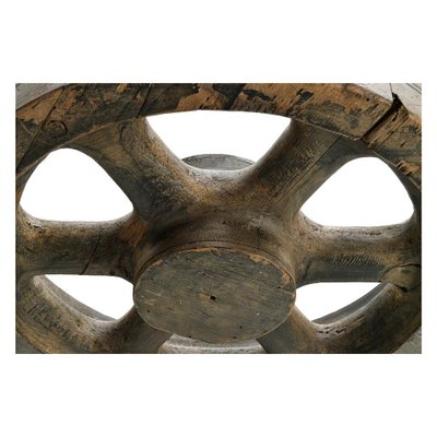 Wooden Wheel on Iron Base-NQ-922376