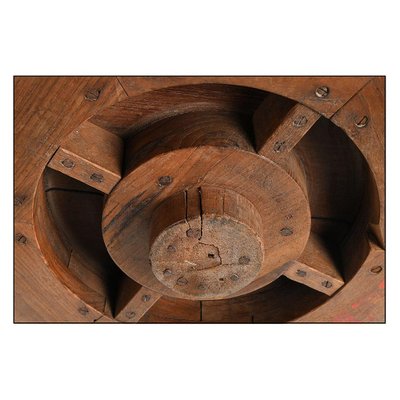 Wooden Wheel on Iron Base-NQ-922365