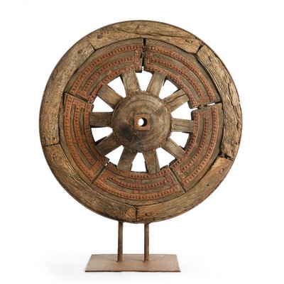 Wooden Wheel on Metal Stand, 1850s-NQ-636619