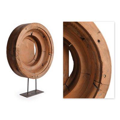 Wooden Wheel Sculpture-NQ-919190