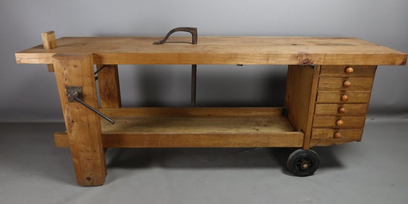 Wooden Workbench on Castors-WSV-1820906