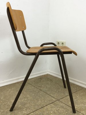 Wooden Workshop Chair with Metal Frame, 1970s-EJL-1140728